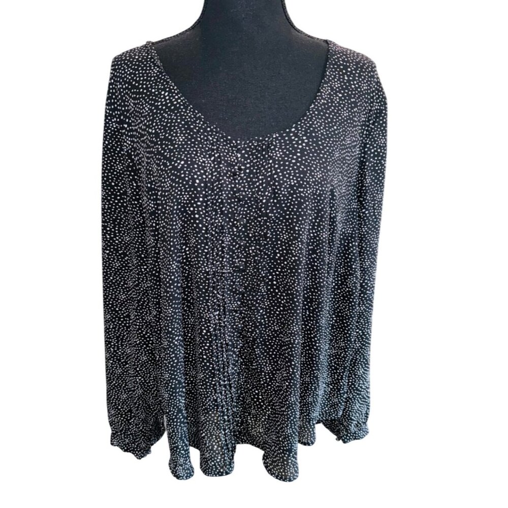 Torrid Black White Polka Dot Long Sleeve Blouse Plus Size Office Party Classic